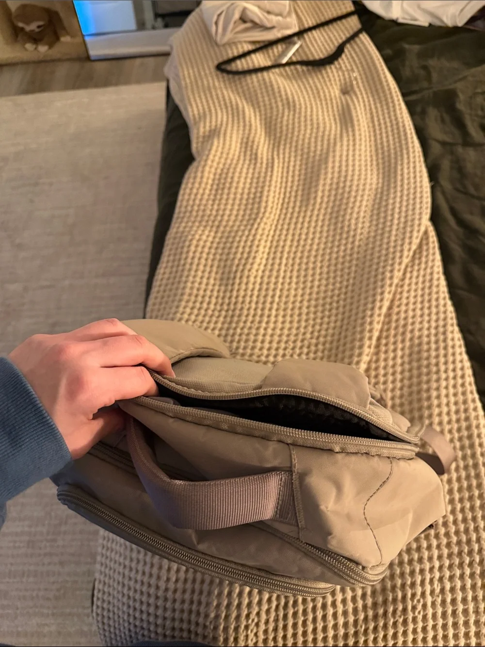 Open Story Commuter Backpack in Taupe with Gold Hardware - Unbranded